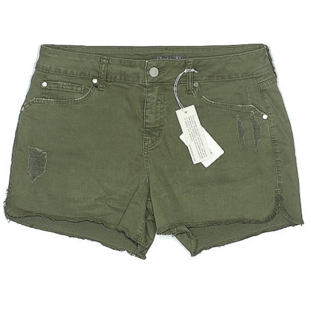 NWT Level 99 Adelynn Distressed Side Slit Shorts